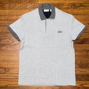 Lacoste Light Gray Polo Shirt with Dark Gray Accents